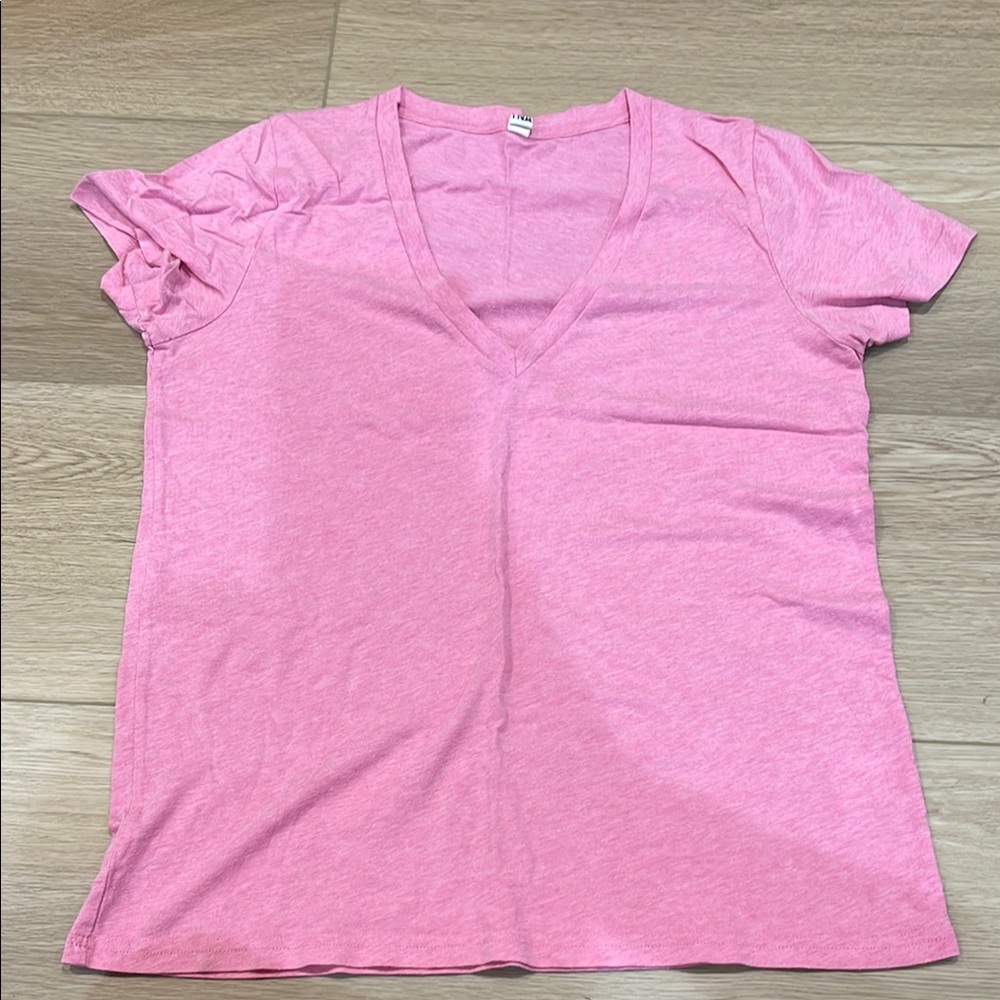 Aritzia Pink Fitted Short Sleeve T-Shirt
